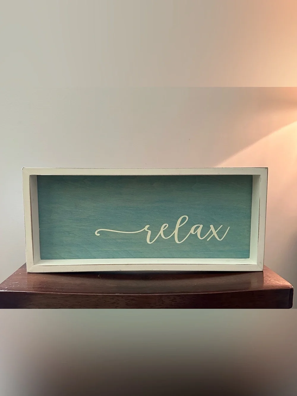 Wooden “relax” sign